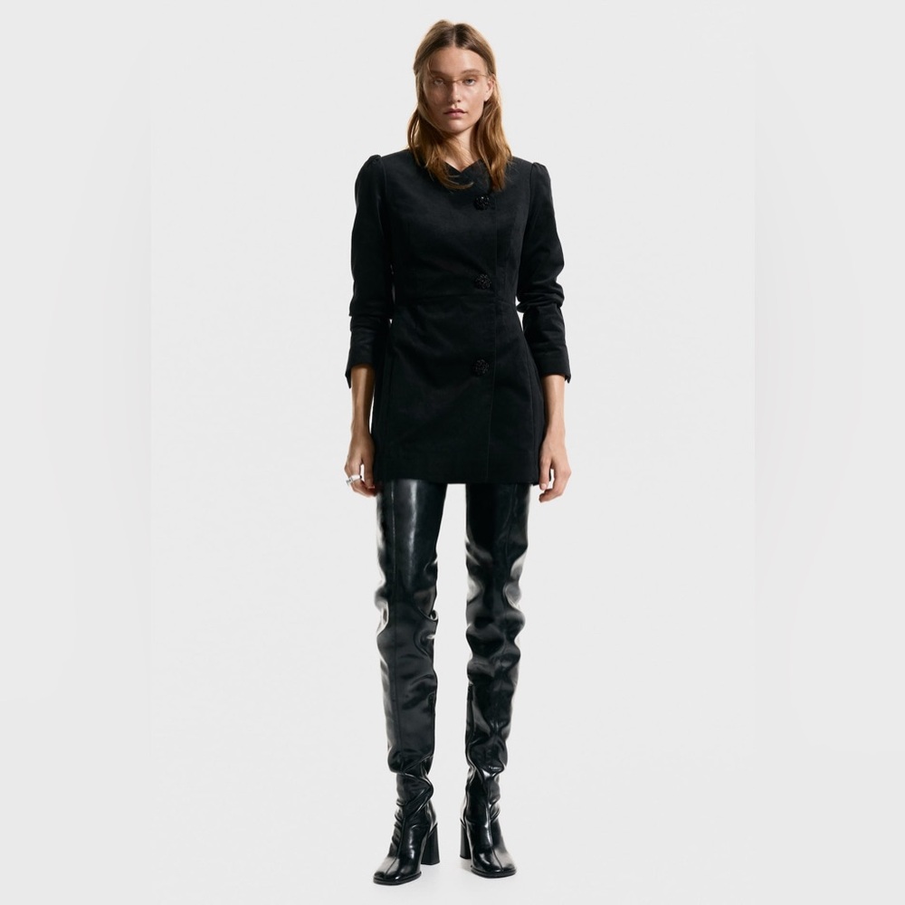 H&M VELVET JACKET DRESS (size small)